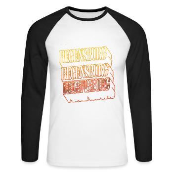 Regensburg Deutschland Stadt Skyline Heimat - Unisex Baseballshirt langarm - Weiß/Schwarz - Vorne - Nik (191cm)