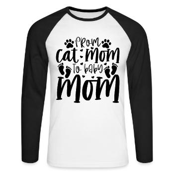De Maman de chat à bébé Annonce de grossesse - T-shirt baseball manches longues Homme - blanc/noir - Devant - Nik (191cm)