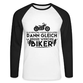ich bin Biker | Biker ! - Unisex Baseballshirt langarm - Weiß/Schwarz - Vorne - Nik (191cm)