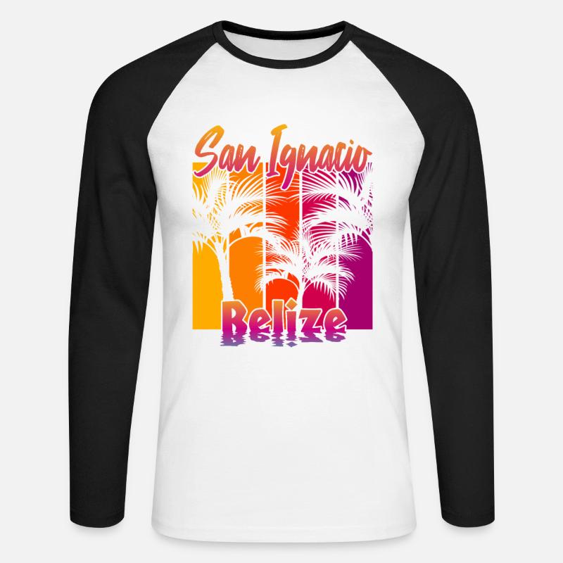 San Ignacio Belize - Unisex Baseballshirt langarm - Weiß/Schwarz
