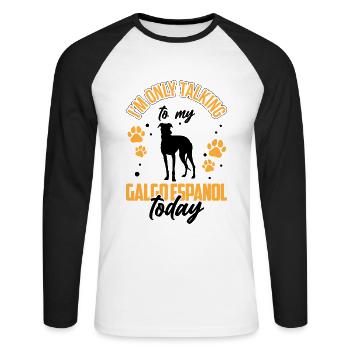 Je parle juste à mon Galgo Espanol - T-shirt baseball manches longues Homme - blanc/noir - Devant - Nik (191cm)