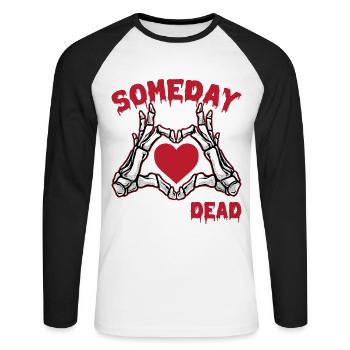 I just wait until it's quiet Halloween - Unisex Long Sleeve Baseball T-Shirt - white/black - Front - Nik (191cm)