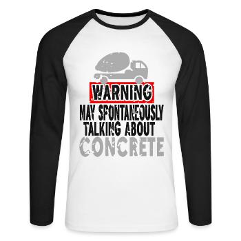 Concrete construction design for construction workers and construction site - Unisex Long Sleeve Baseball T-Shirt - white/black - Front - Nik (191cm)