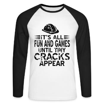 Concrete construction design for construction workers and construction site - Unisex Long Sleeve Baseball T-Shirt - white/black - Front - Nik (191cm)