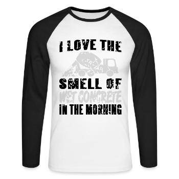 Concrete construction design for construction workers and construction site - Unisex Long Sleeve Baseball T-Shirt - white/black - Front - Nik (191cm)