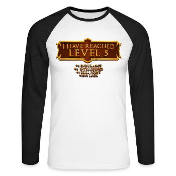 Ich Habe Die Stufe 5 Erreicht Rpg Online Gaming - Unisex Baseballshirt langarm - Weiß/Schwarz - Vorne - Nik (191cm)