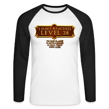 Ich Habe Die Stufe 28 Erreicht Rpg Online Gaming - Unisex Baseballshirt langarm - Weiß/Schwarz - Vorne - Nik (191cm)