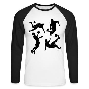 Soccer Game Soccer Sports - Soccer Players - Unisex Baseballshirt langarm - Weiß/Schwarz - Vorne - Nik (191cm)