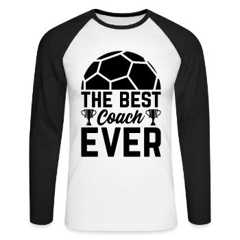 Soccer Trainer - The Best Soccer Coach Ever - Socc - Unisex Long Sleeve Baseball T-Shirt - white/black - Front - Nik (191cm)