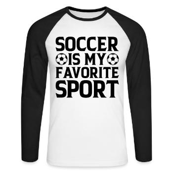 Soccer Game Soccer Player Soccer Is My Favorite Sp - Unisex Long Sleeve Baseball T-Shirt - white/black - Front - Nik (191cm)