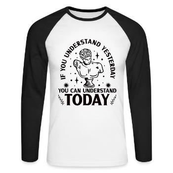 Geschichtshistoriker Geschichtsinteressierter - Unisex Baseballshirt langarm - Weiß/Schwarz - Vorne - Nik (191cm)