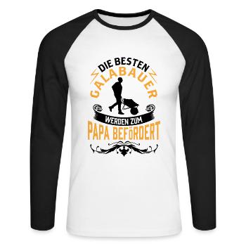 Galabauer wird Papa Gartenbau Galabau - Unisex Baseballshirt langarm - Weiß/Schwarz - Vorne - Nik (191cm)