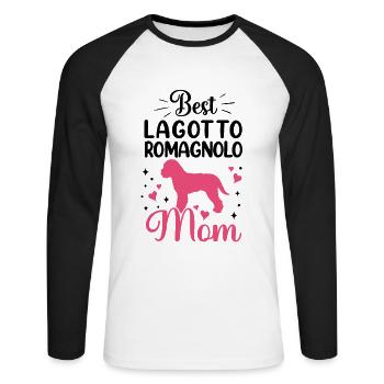 Meilleur Lagotto Romagnolo Mama Truffle Dog - T-shirt baseball manches longues Homme - blanc/noir - Devant - Nik (191cm)