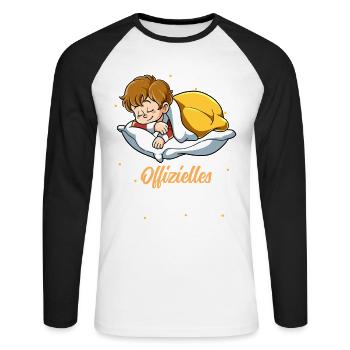 Offizielles Schlafshirt Junge - Unisex Baseballshirt langarm - Weiß/Schwarz - Vorne - Nik (191cm)
