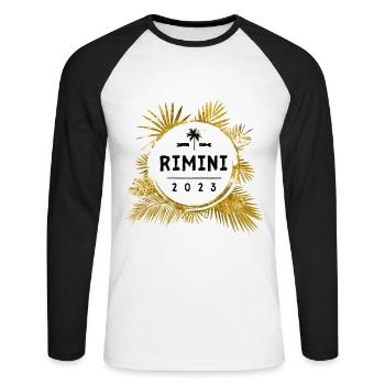 Rimini 2023 Colorful - Unisex Long Sleeve Baseball T-Shirt - white/black - Front - Nik (191cm)