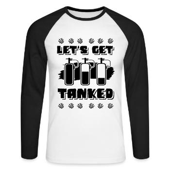 Diving scuba diving - Unisex Long Sleeve Baseball T-Shirt - white/black - Front - Nik (191cm)