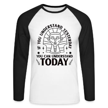 Geschichtshistoriker Geschichtsinteressierter - Unisex Baseballshirt langarm - Weiß/Schwarz - Vorne - Nik (191cm)