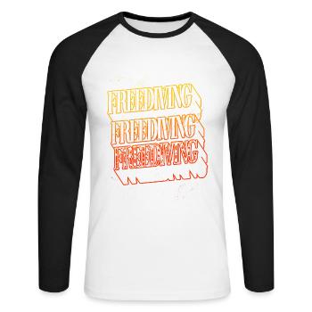 Freediving Freediving Freediving Diving - Unisex Long Sleeve Baseball T-Shirt - white/black - Front - Nik (191cm)