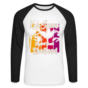 Koh Samui Thailand Bophut Beach - Unisex Long Sleeve Baseball T-Shirt - white/black - Front - Nik (191cm)