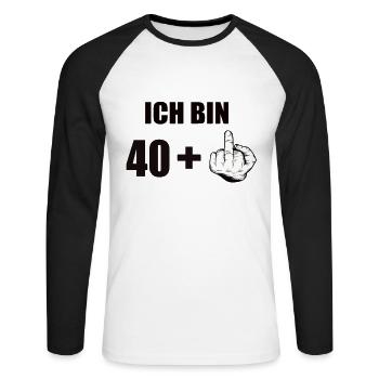 41 Geburtstag - Unisex Baseballshirt langarm - Weiß/Schwarz - Vorne - Nik (191cm)