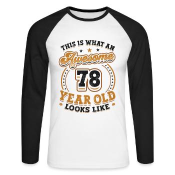 Voici à quoi ressemble un homme génial de 78 ans. - T-shirt baseball manches longues Homme - blanc/noir - Devant - Nik (191cm)