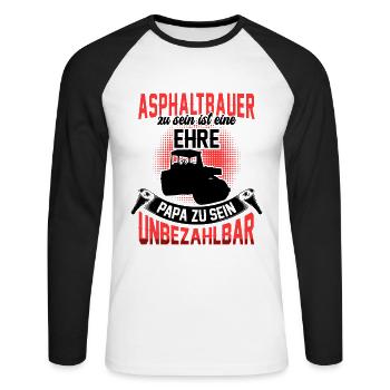 Asphaltbauer zu sein ist eine Ehre Asphaltierer - Unisex Baseballshirt langarm - Weiß/Schwarz - Vorne - Nik (191cm)