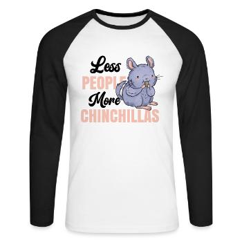 More chinchilla fewer people rodent - Unisex Long Sleeve Baseball T-Shirt - white/black - Front - Nik (191cm)