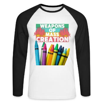LGBTQ-Design, Künstler, Malen, lustiger Spruch - Unisex Baseballshirt langarm - Weiß/Schwarz - Vorne - Nik (191cm)