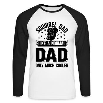 Squirrel Dad Like A Normal Dad Only Much Cooler Sq - Unisex Baseballshirt langarm - Weiß/Schwarz - Vorne - Nik (191cm)