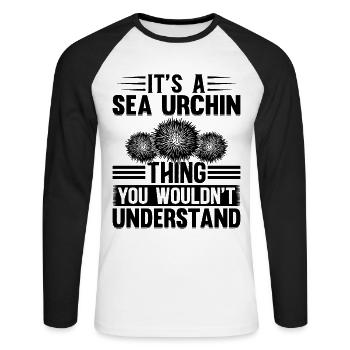 C’est une chose d’oursin que vous ne comprendriez pas Se - T-shirt baseball manches longues Homme - blanc/noir - Devant - Nik (191cm)