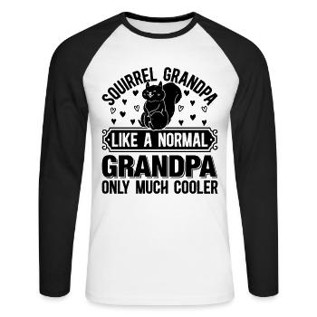 Squirrel Grandpa Like A Normal Grandpa Only Much C - Unisex Baseballshirt langarm - Weiß/Schwarz - Vorne - Nik (191cm)