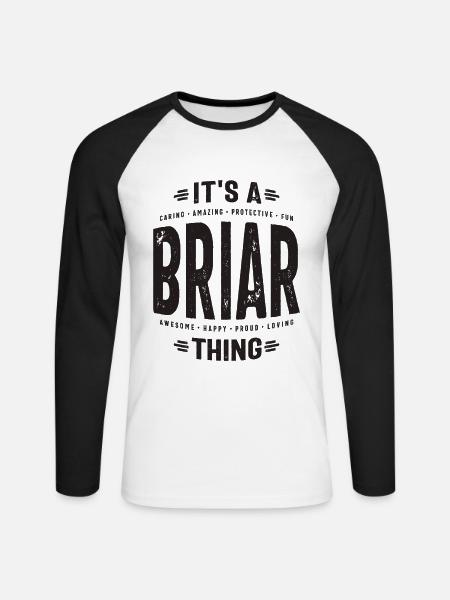 Briar Custom Name - Unisex Long Sleeve Baseball T-Shirt - white/black