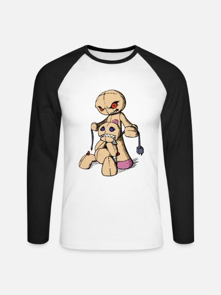 Killing Voodoo is thinking you - Unisex Long Sleeve Baseball T-Shirt - white/black