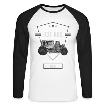 Hot Rod Dad Design Für Oldtimer-fans - Unisex Baseballshirt langarm - Weiß/Schwarz - Vorne - Nik (191cm)