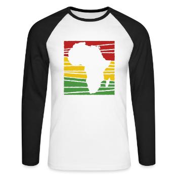 Origin Black History African American - Unisex Long Sleeve Baseball T-Shirt - white/black - Front - Nik (191cm)