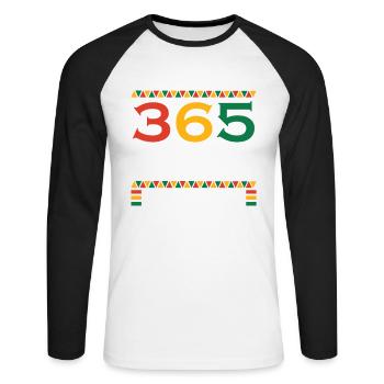 365 jours d’histoire des Noirs Afro-Américains 16. - T-shirt baseball manches longues Homme - blanc/noir - Devant - Nik (191cm)
