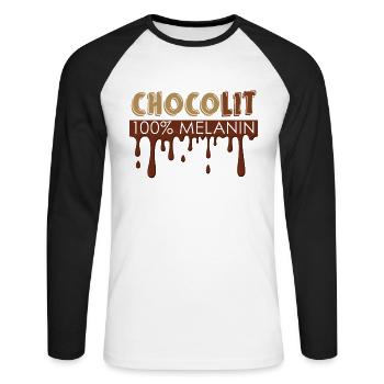 Blackity Black History African American - Unisex Long Sleeve Baseball T-Shirt - white/black - Front - Nik (191cm)