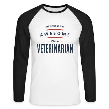 Veterinarian Job Profession - Unisex Long Sleeve Baseball T-Shirt - white/black - Front - Nik (191cm)