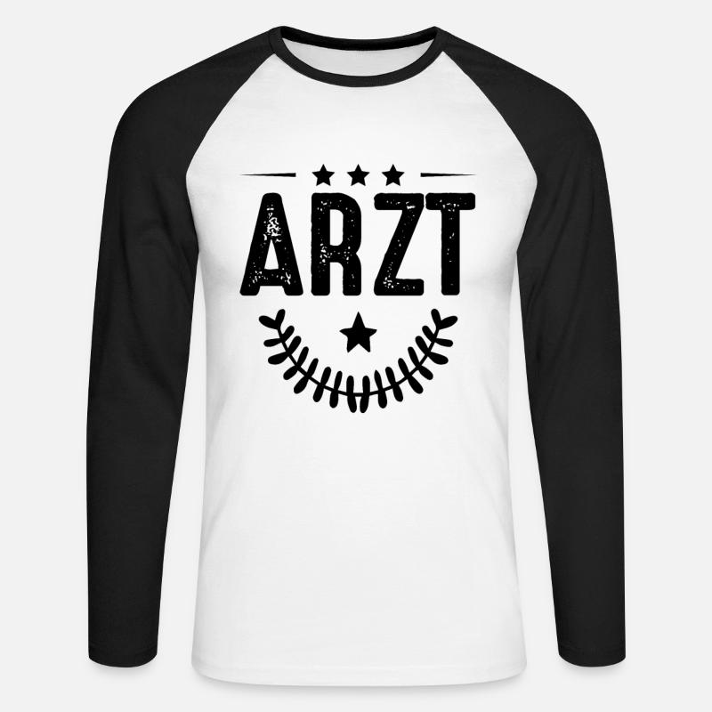Arzt Beruf - Unisex Baseballshirt langarm - Weiß/Schwarz