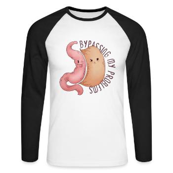 Sleeve gastrectomy sleeve gastrectomy - Unisex Long Sleeve Baseball T-Shirt - white/black - Front - Nik (191cm)