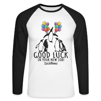 Job Change New Job Farewell Farewell Gift - Unisex Long Sleeve Baseball T-Shirt - white/black - Front - Nik (191cm)