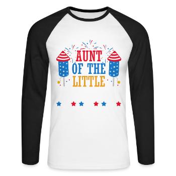 Tante du Petit Pétard 4 juillet - T-shirt baseball manches longues Homme - blanc/noir - Devant - Nik (191cm)