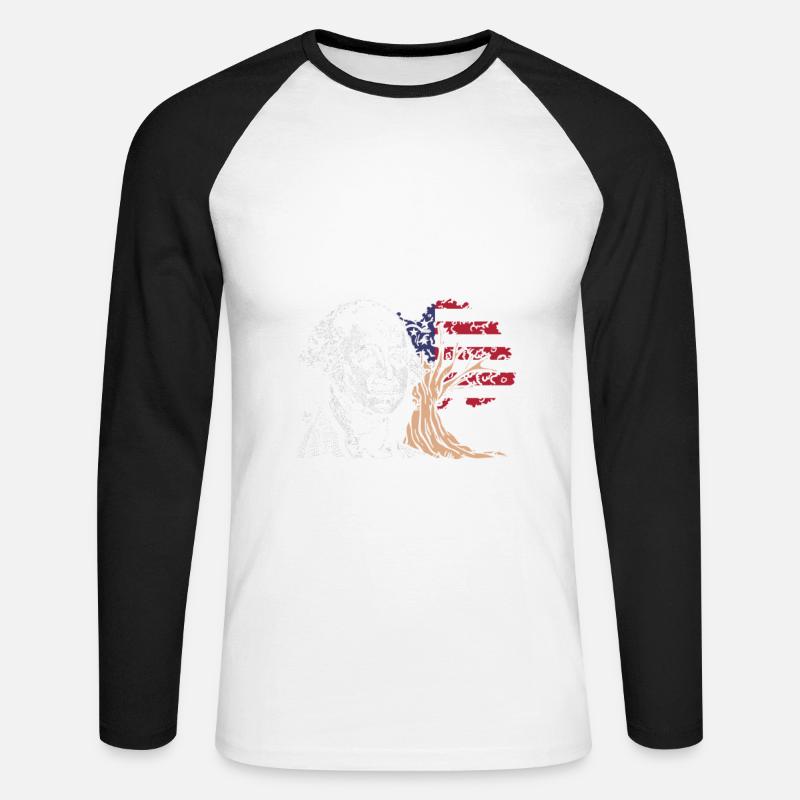 General Washingtons Säuglingsbaum 4. Juli - Unisex Baseballshirt langarm - Weiß/Schwarz