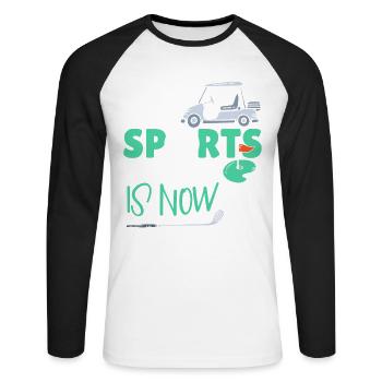 Cette légende du sport a maintenant 18 ans, jeu de golf 18. - T-shirt baseball manches longues Homme - blanc/noir - Devant - Nik (191cm)
