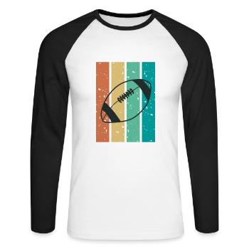 Rugby team sport retro - Unisex Long Sleeve Baseball T-Shirt - white/black - Front - Nik (191cm)