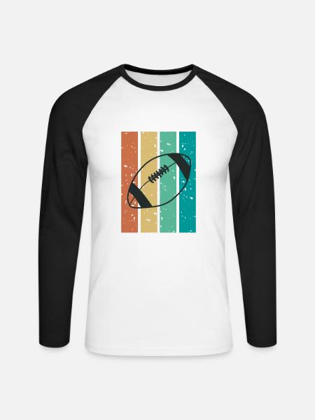 Rugby Mannschaftssport retro - Unisex Baseballshirt langarm - Weiß/Schwarz