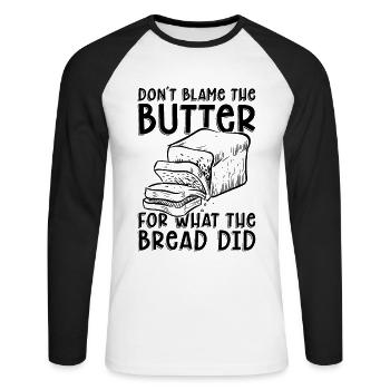 Don't Blame The Ketogenic Diet Ketosis Keto Lover - Unisex Baseballshirt langarm - Weiß/Schwarz - Vorne - Nik (191cm)
