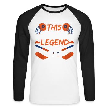 Diese Sportlegende Ist Jetzt 49, Eishockeyspiel - Unisex Baseballshirt langarm - Weiß/Schwarz - Vorne - Nik (191cm)