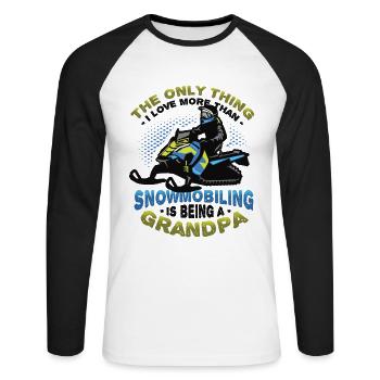 Motoneige Grand-père Motoneige - T-shirt baseball manches longues Homme - blanc/noir - Devant - Nik (191cm)