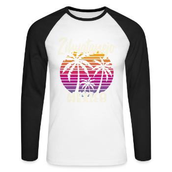 Zihuatanejo Mexique - T-shirt baseball manches longues Homme - blanc/noir - Devant - Nik (191cm)